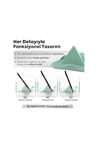 Telefon Tablet Tutucu Piramit Tasarım 3 Açılı Masaüstü Stand, İ Diğer
