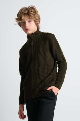 Alexandergardı Fermuarlı Dik Yaka Hırka Haki