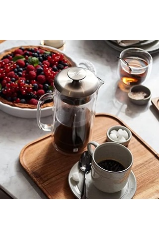 750 Ml Kapasiteli Çift Camlı French Press Açık Mavi