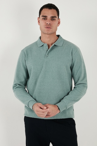 Buratti Pamuk Karışımlı Regular Fit Erkek Polo Yaka Kazak 456223 Çağla