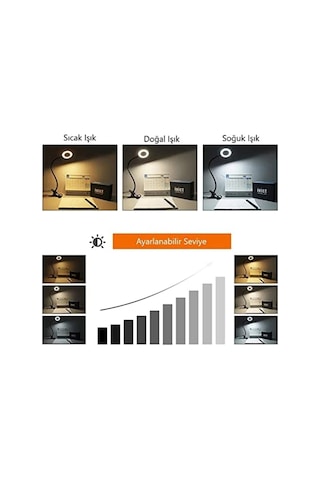 Çok Fonksiyonlu 3 Farklı Işık Renkli Akrobat Masa Lambası 51 Cm