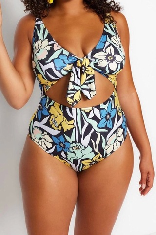 Ersefa Konforlu Plus Size Mayo Tasarım Büyük Beden Şık Detaylı Rahat Kes Çok Renkli