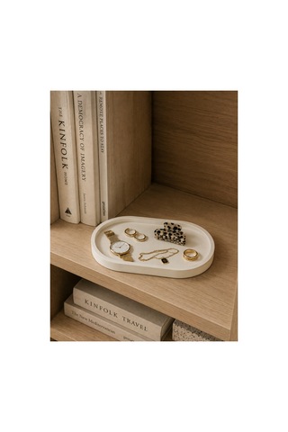 Dekoratif Oval Tepsi Takı, Anahtar Ve Aksesuar Düzenleyici 17,5 X 8 Cm Beyaz - 910555067 Beyaz - 910555067
