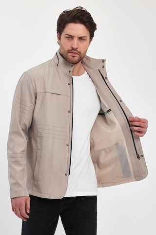 Sivaist Erkek Açık Krem Regular Uzun Mevsimlik Pamuk Polyester Karışımlı Safari Mont - Taş Rengi Taş