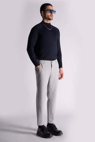 Braccas Beli Yarım Lastikli Slim Fit Chino Crop Pantalon Gri Gri