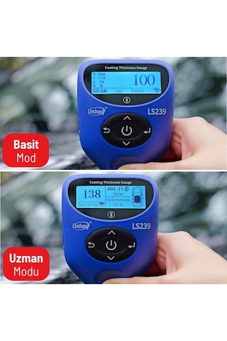 Linshang Ls239 Profesyonel Oto Boya Kalınlık Ölçer Türkçe Menü