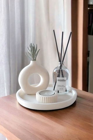 Dekoratif Minyatür Halka Vazo 100 Ml Oda Kokusu Mumluklu Set Tealight Mum Dahil Değildir