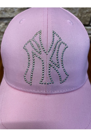 Hamze Ny Yankees New York Detaylı Beyzbol Gabardin Cap Şapka Pudra