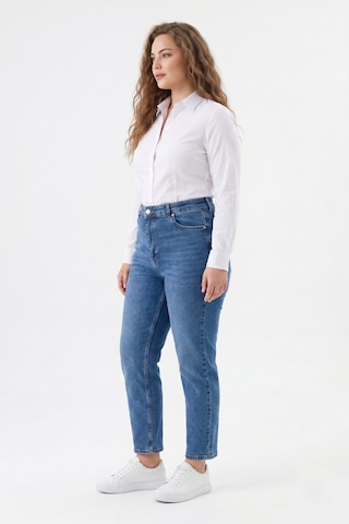 Dekploy Kadın Yüksek Bel Mom Fit Jean Pantolon Bgl-st05450 Mavi