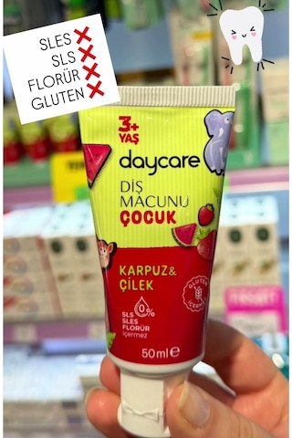 Çocuk Diş Macunu 50 Ml X 3 Adet - Karpuz & Çilek Aromalı, Florürsüz, 3+ Yaş Avantaj Paketi