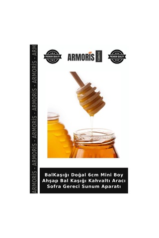 Balkaşığı Doğal 6cm Mini Boy Ahşap Bal Kaşığı Kahvaltı Aracı Sofra Gereci Sunum Aparatı