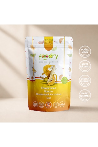 Foodry Dondurularak Kurutulmuş Muz Freeze Dry Muz 17g Katkısız Çıtır Meyve Atıştırmalığı 17 G