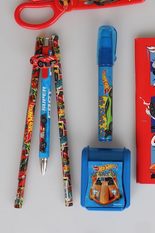Lisanslı Hot Wheels Kırtasiye Seti Makas,bloknot,roket Silgi,uçlu Kalem 0.7mm Altın