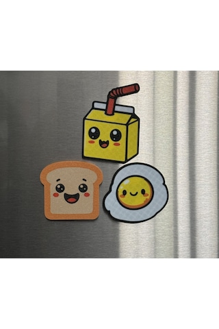 Sevimli Süt Kutusu Yumurta Ve Tost Ekmeği Kahvaltılık Buzdolabı Magneti