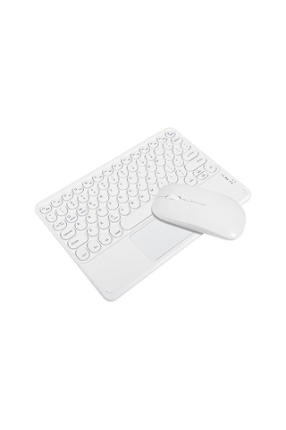 Lemestar Bluetooth 3.0 Kablosuz Klavye Ve Fare Seti, 10m Mesafe, 78 Tuş, 800-1600 Dpı, İos/android/windows Uyumlu, İnce Tasarım, Beyaz Optik