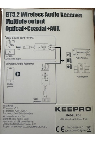 Bluetooth Ses Kartı Bluetooth Optik Ses Çevirici Usb Ses Kartı R30