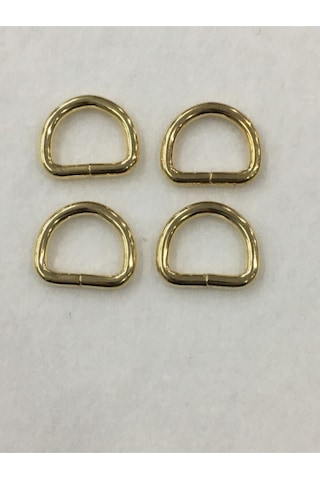 Karantuhafiye Çanta Halkası D Demir 2,5 Cm 4 Lü Set Gold Gold Çok Renkli