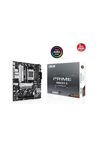 Asus Prıme B850m-k, 2xddr5, 2x M.2, Dp, Hdmı, Am5 Soket Anakart 17193278