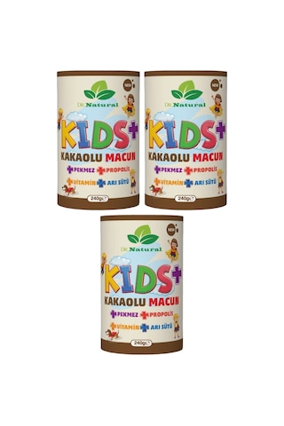 Dr. Natural Kakao Arı Sütü Propolis Pekmez ve Vitamin Çocuk Macunu 3 x 240 G