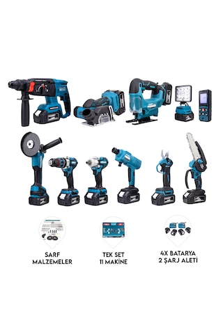 Dawreek 36V36 Akülü Vidalama Seti 11'li Mavi