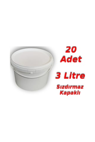 Decotone 3 L Plastik Kapaklı Kovahobi Boya Gıda Yoğurt Kovası - 20 Adet Decotone 3 L Plastik Kapaklı Kovahobi Boya Gıda Yoğurt Kovası - 20 Adet