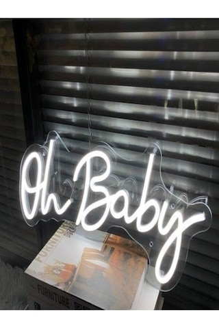 Twins Led Oh Baby Yazılı Neon Pleksi Tabela Beyaz Model:model:16283366 Beyaz