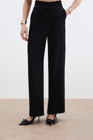 Sateen Cepli Bol Pantolon - Siyah-136041 Siyah