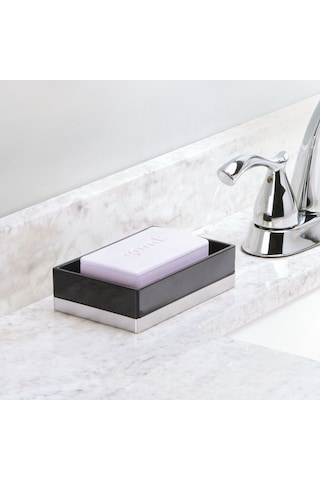 Sabunluk Modern Siyah Tasarım 12x8x3cm