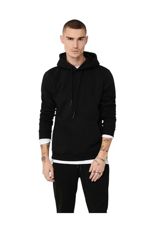 Only Erkek Kapüşonlu Sweatshirt Sİyah