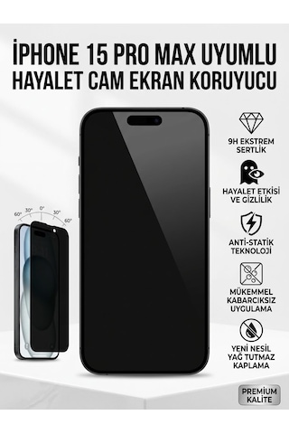 Iphone 15 Pro Max Uyumlu Ekran Koruyucu Hayalet Cam