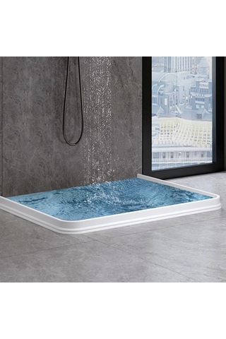 Dinosaurs Store Katlanabilir Eşik Su Dam Banyosu Duş Duş Bariyeri Lavabo Veya Duş Silikon Ahşap