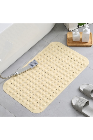 Xindoker Pvc Banyo Anti Kayma Matı - Otel Havuz Banyo Kolu Yatakları - Süction Cuplu Yuvarlak Dokulu Ayak Masajlı - Yeşil Sarı 35x70cm Diğer