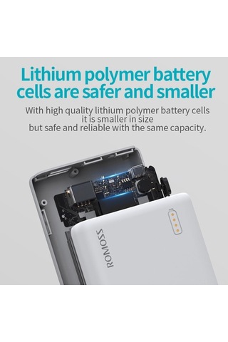 Novahub Romoss Mini 10000mah Hızlı Şarjlı Çift Usb Cihaz, Beyaz