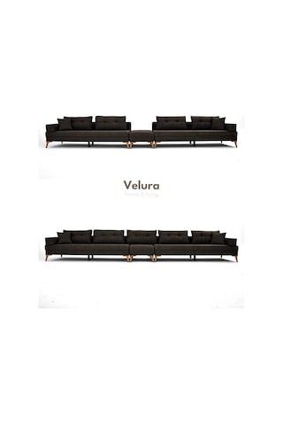 Zeri Modüler Yataklı 3 Adet Üçlü Kanepe & 3'lü Koltuk 3+3+3 - Koyu Kahve - 169 Koyu Kahve