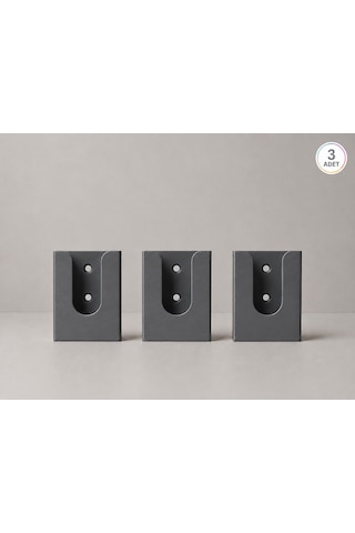 Duvar Tipi Tv Klima Kumanda Askısı. Yapışkanlı Kumanda Tutucu -3 Adet- Duvara Monte, Kumanda Organizeri. 6x3 Cm Gri