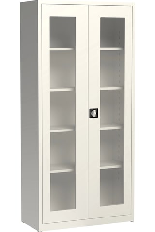 Dosya Dolabı Camlı Dosya Dolapları Ofis Dolabı Metal Dolap Gri / Gri