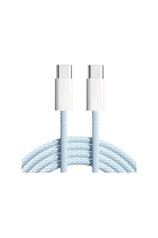 Type-c Usb Şarj Kablosu, 60w Hızlı Şarj, 48 Telli Örgü Kablo, 2 Metre, Mavi