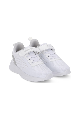 Slazenger Funkytown I Unisex Çocuk Cırt Cırtlı Beyaz / Gri Günlük Spor Ayakkabısı Beyaz - Gri