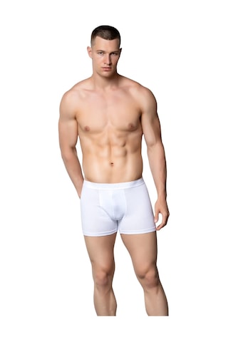 Kit İç Giyim Gümüş 2'li Likralı Erkek Boxer Beyaz