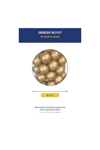 Gold Havuz Topu 100 Adet Yumuşak Oyun Havuzu Topları, Filede 1+ Yaş