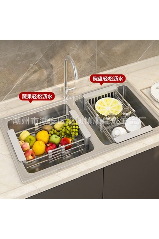 Mufunye Büyük Boy Gri Ev Kullanıma Uygun Su Sıvılandırabilen Mutfak Sıcak/soğuk Yemek Sepeti, Çamaşır Kurutma Ve Tabak Tutucu Gri