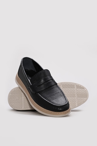 Fast Step Hakiki Deri Erkek Casual Ayakkabı 951ma395 Siyah