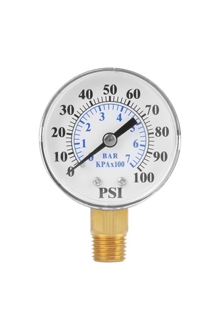 Yunboo Metal Kasa Basınç Ölçer, 0-100psı/0-7bar Çift Ölçek, Npt 1/4" Bağlantı, Kolay Kurulum, Pil Gerektirmez