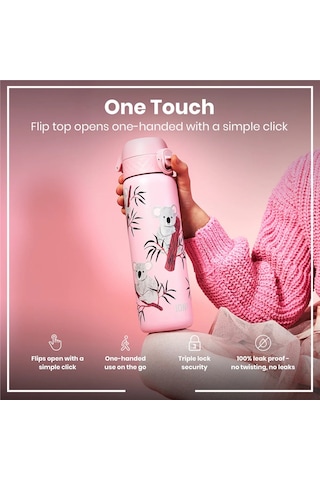 Ion8 - İnce Su Termosu - Koala - 500 Ml - Sızdırmaz Çok Renkli