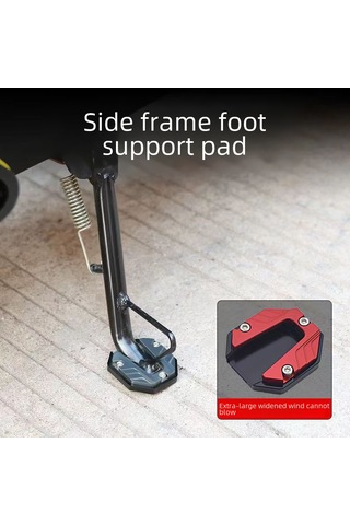 Kırmızı Alüminyum Alaşım Genişletilmiş Tek Ayak Dayanağı Pedi, Elektrikli Araçlar, Motosikletler Ve Bisikletler İçin Evrensel