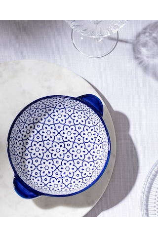 Reve Bleu Lucida Yuvarlak Tabak - 19 Cm - Mavi/beyaz 8684427225486 Çok Renkli