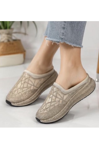 N Napa Shoe Np.8580.bej.taşlı Sandalet