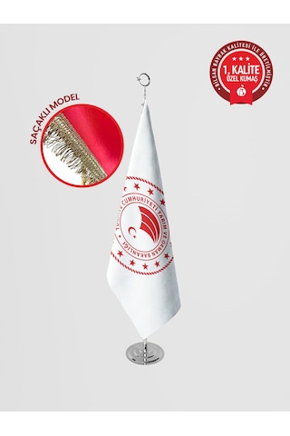 Tarım Ve Orman Bakanlığı Makam Bayrağı - Saçaklı Krom Set 100 x 150 CM