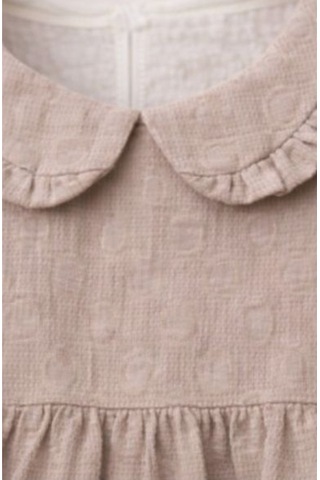 Baby Corner Bebe Yaka Fırfırlı Kız Bebek Elbise Kahverengi