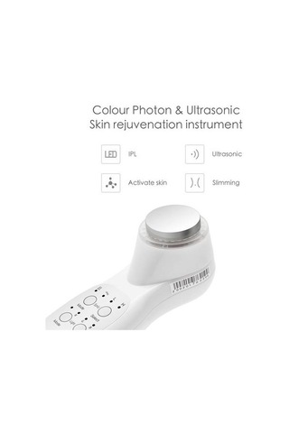 Ultrasonik Led 7 Renk Işık Masaj Cilt Bakım Cihazı Nkhgh5 Beyaz